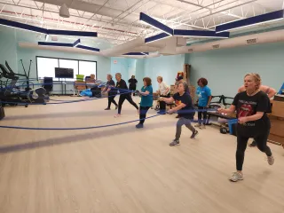 Group training sessions provide fitness motivation and a friendly atmosphere