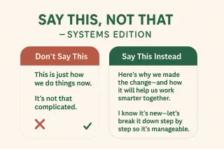Say THIS, not THAT - Systems Edition