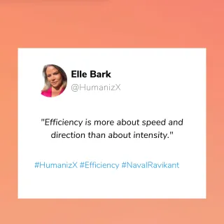 "Efficiency is more about speed and direction than about intensity." – Naval Ravikant