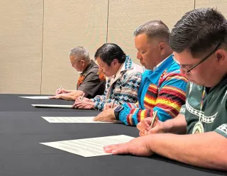 The EBCI signed the Accord Agreement with fellow USET founders, reaffirming unity, sovereignty, and shared commitment to tribal self-determination and community well-being.