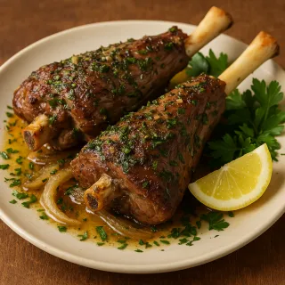 🍽️ Featured Recipe: Herb-Roasted Lamb Shanks for Passover