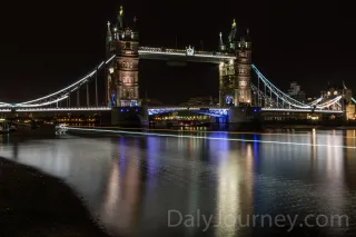 Tower Bridge with Boat Trails
