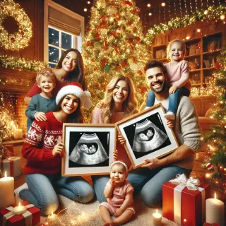 Two Little Gifts Under the Tree: Announcing Twin Pregnancy This Christmas with Ultrasound