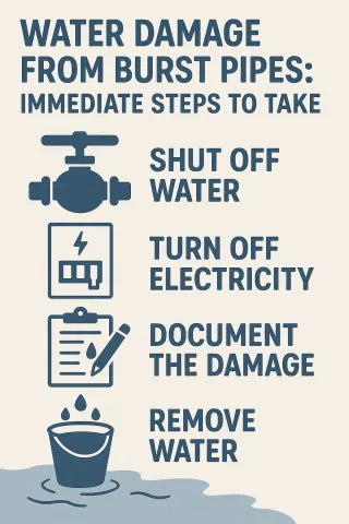 Water Damage from Burst Pipes: Immediate Steps to Take