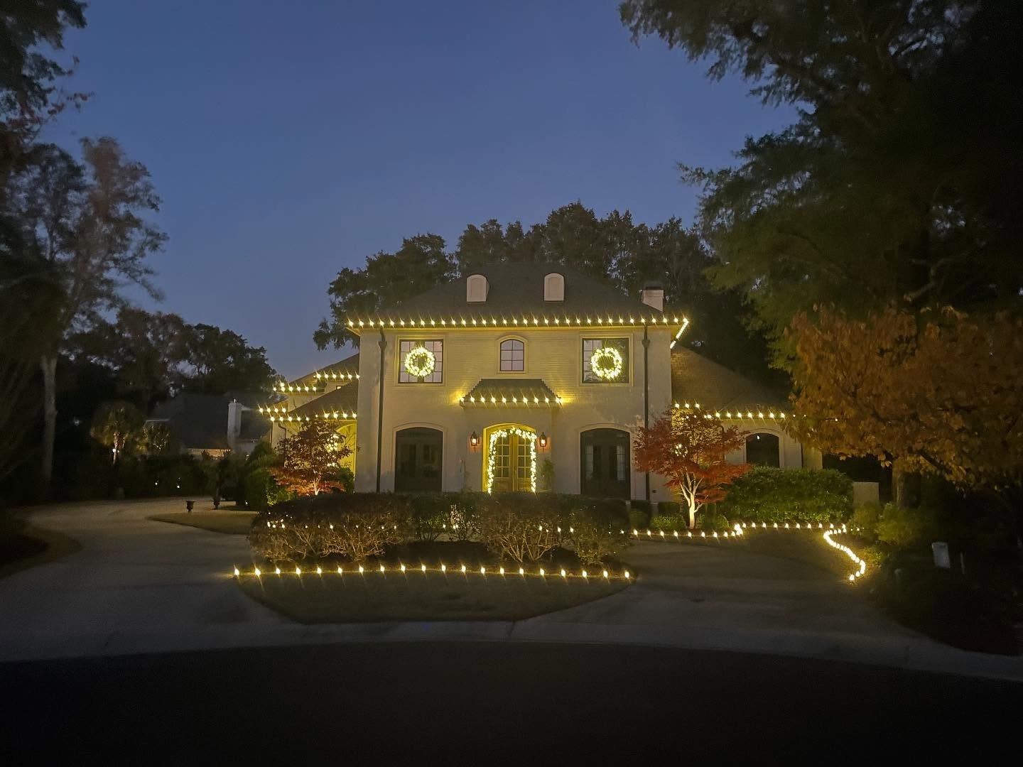 Christmas Light Installation in Landfall, Wilmington NC