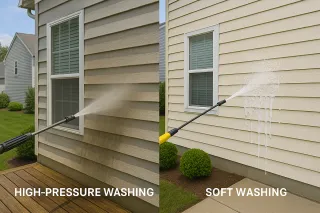 What’s the Difference Between Soft Washing and Pressure Washing (And Why It Matters)