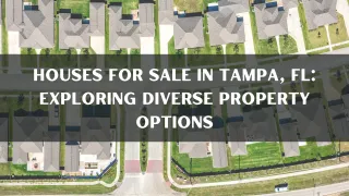 Houses for Sale in Tampa, FL: Exploring Diverse Property Options