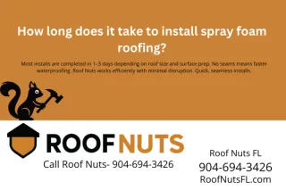 How long does it take to install spray foam roofing?