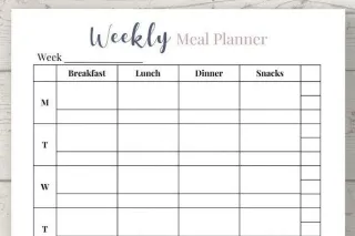 Weekly Menu Planner Printable