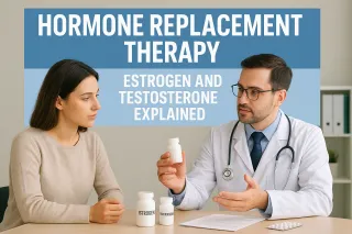Hormone Replacement Therapy consultation with estrogen and testosterone supplements