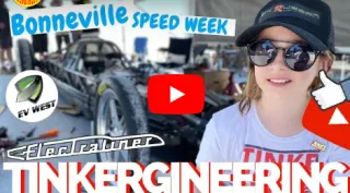 TINKERGINEERING Bonneville Speed Week Field Trip, EV WEST ELECTRALINER Land Speed Racer