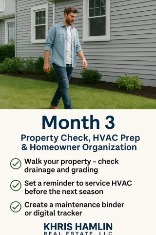Month 3: Property Check, HVAC Prep & Homeowner Organization