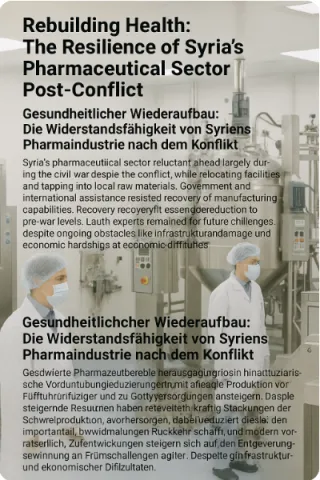 Gesundheitlicher Wiederaufbau: Die Widerstandsfähigkeit von Syriens Pharmaindustrie nach dem Konflikt
