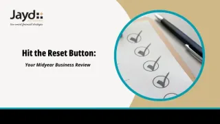 Your Roadmap to Year-End Success- the Mid Year Business Review
