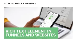 New Feature: Rich Text Element in Funnels and Websites