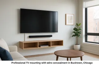 Bucktown TV Mounting with Wire Concealment: Make Your Wall Look Built-In