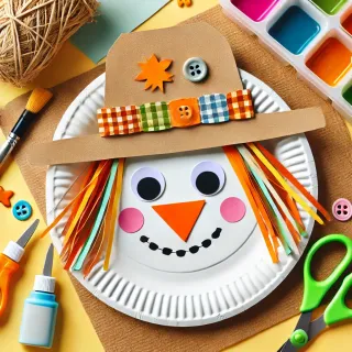 Paper Plate Scarecrow Craft