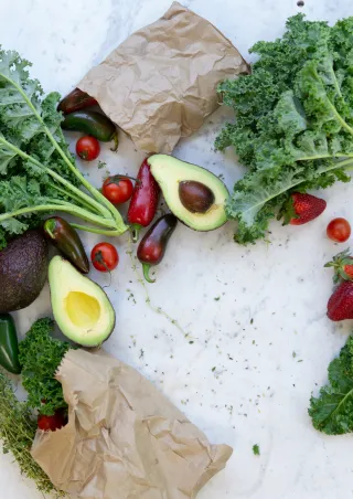 Green Salad With A Blueberry Dressing