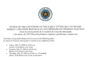 Early Ballot Board Meeting Notice