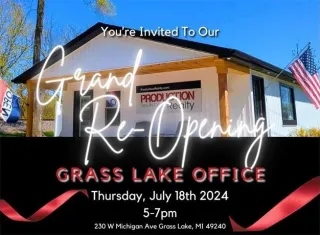 Join Us for the Grand Re-Opening of Production Realty's Grass Lake Office