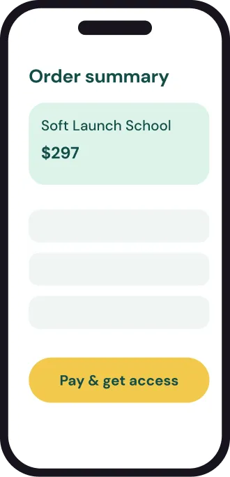 Course checkout on a phone