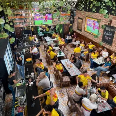 Table of food and drinks during a game