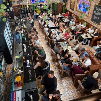 Evening crowd at La República in El Poblado
