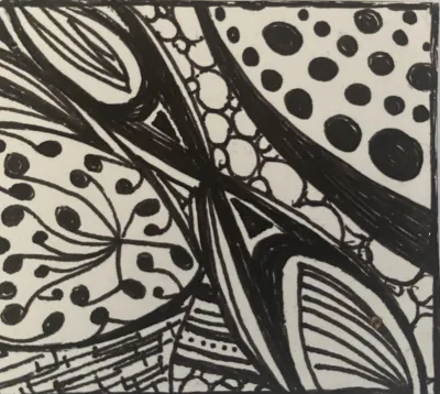 Black ink on paper study by Anna Chittick