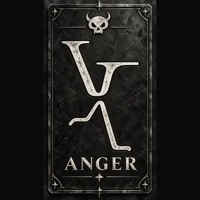 Demon Anger hand drawn card by Anna Chittick