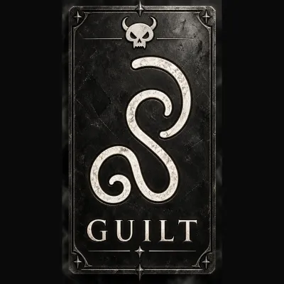 Demon Guilt hand drawn card by Anna Chittick