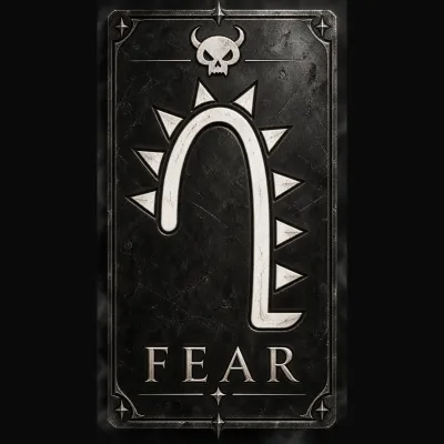 Demon Fear hand drawn card by Anna Chittick