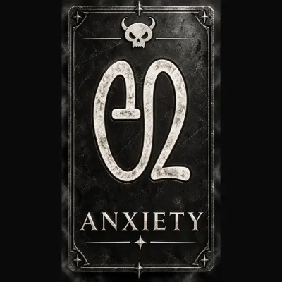 Demon Anxiety hand drawn card by Anna Chittick