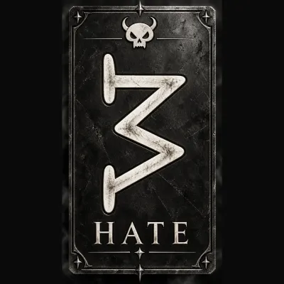 Demon Hate hand drawn card by Anna Chittick