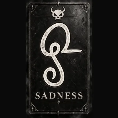 Demon Sadness hand drawn card by Anna Chittick
