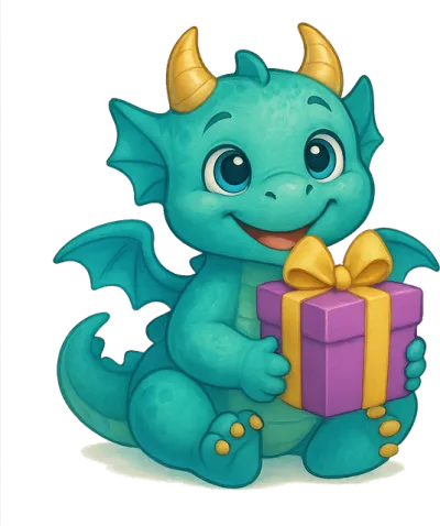 Lucky, the happy dragon