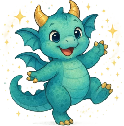 Lucky, the happy dragon
