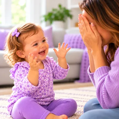 Baby social games with a parent