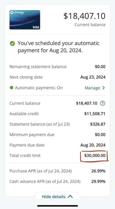 $30.000 Chase Freedom Rise