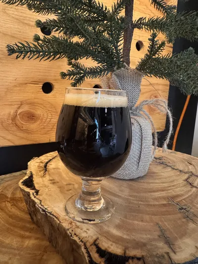 A glass of Winter's Nights imperial black ale