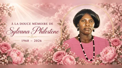 Affiche commémorative paysage 16:9 de Sylvana Philostène
