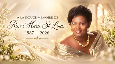 Affiche commémorative paysage 16:9 de Rose Marie St-Louis