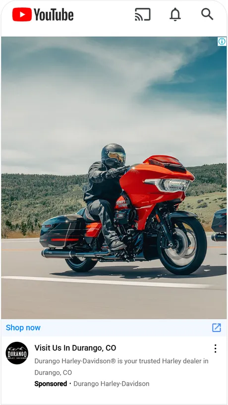 YouTube ad from Durango Harley-Davidson