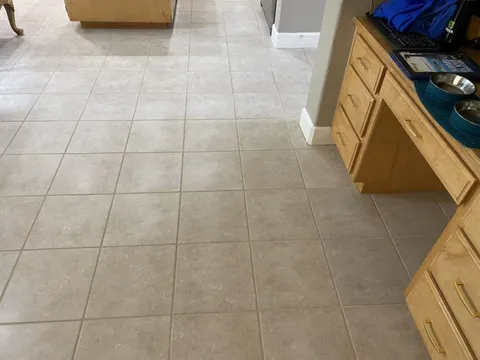 Kitchen tile and grout after professional deep cleaning in San Jose CA