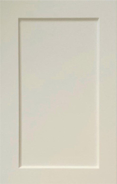 Shallow Artesia painted Dover White cabinet door style