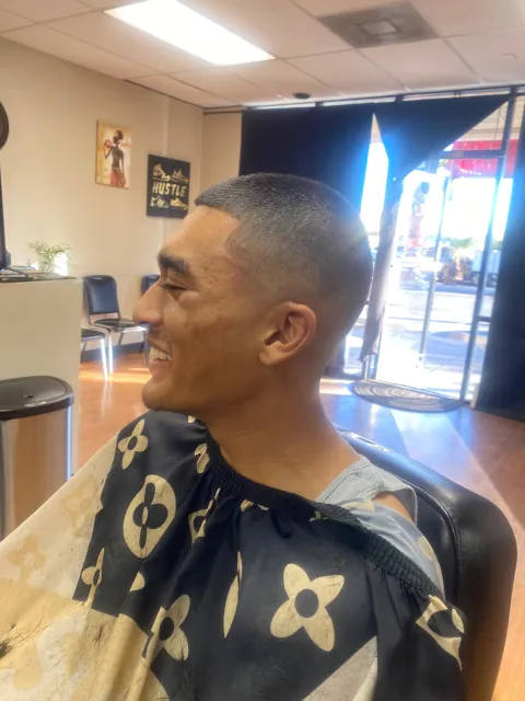 Finished fade and line-up, side profile
