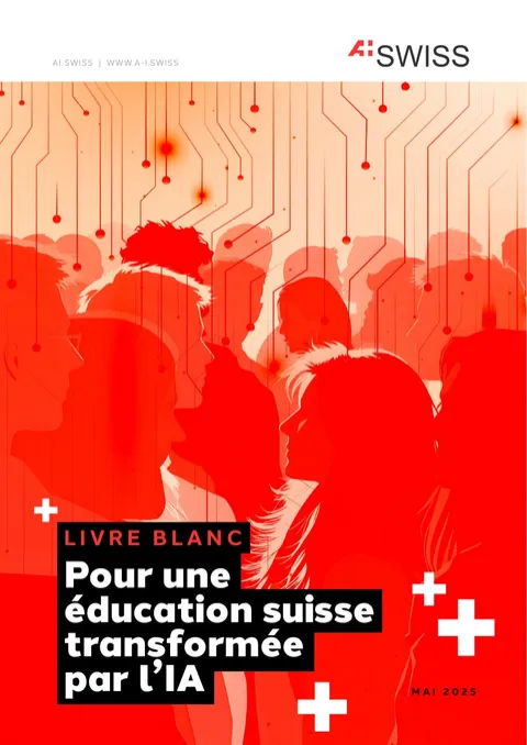 Couverture du livre blanc «Pour une éducation suisse transformée par l’IA»