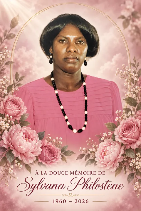 Affiche commémorative de Sylvana Philostène, 1960–2026