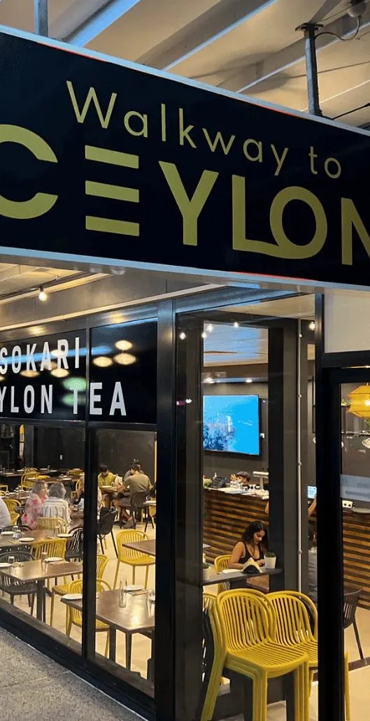 The Walkway to Ceylon shopfront and Ceylon Tea counter at Stones Corner