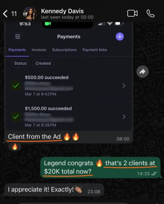 Kennedy: client from the ad