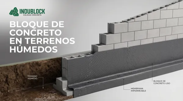 Bloque de concreto en terreno húmedo: sobrecimiento y drenaje